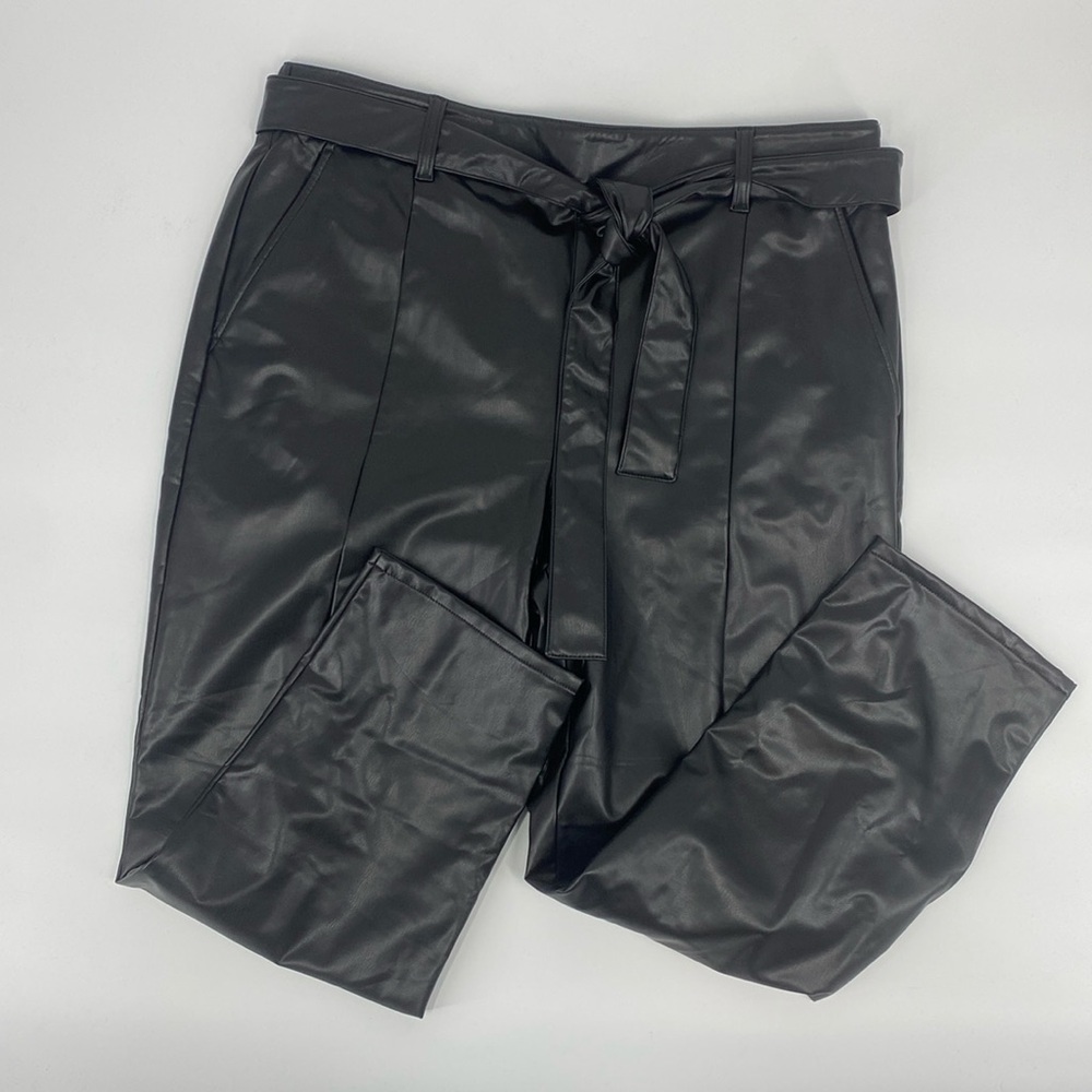 LOFT Black Faux Leather Pants